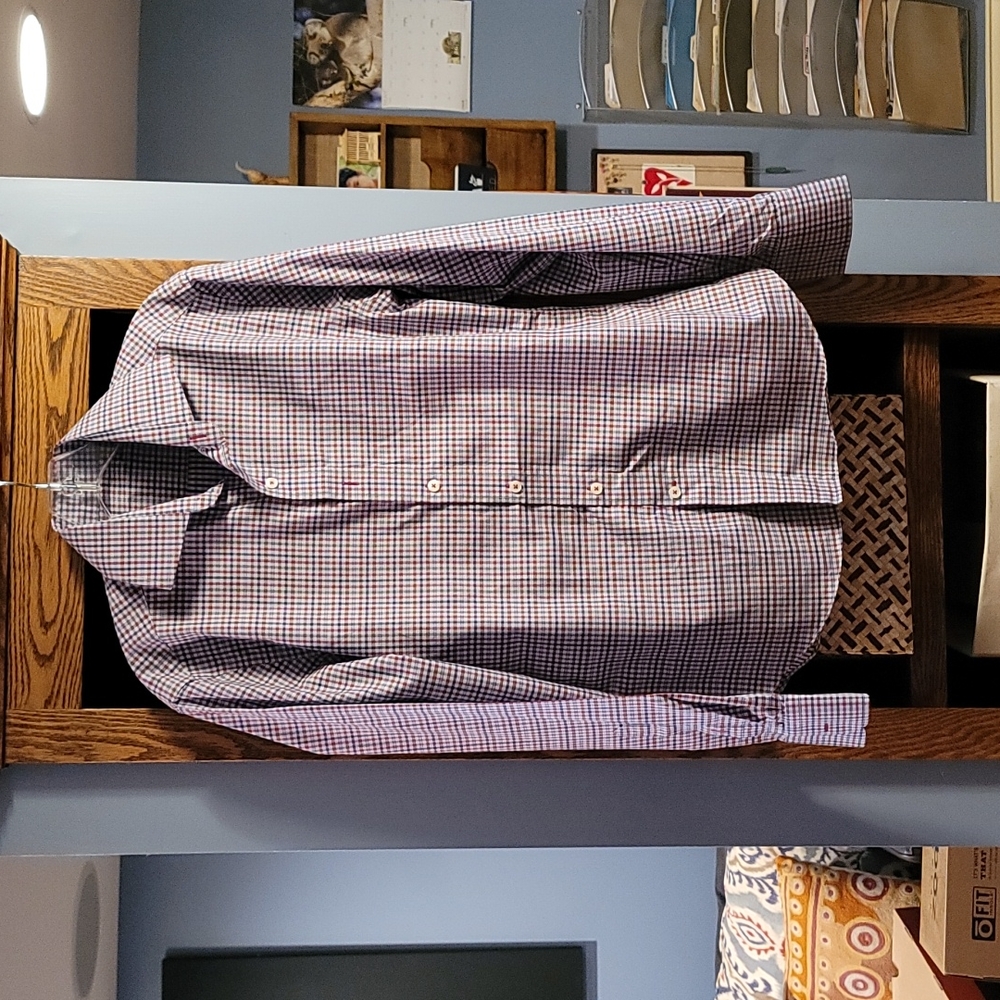 J. Hilburn Blue and Red Men's Dress Shirt